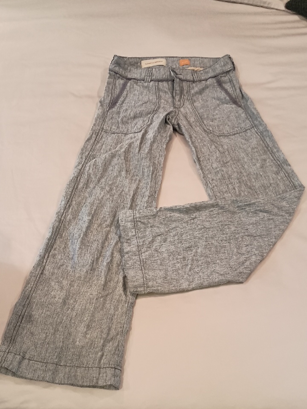 Anthropology Pilcro Heathered Gray Wide-Leg Trousers OOp